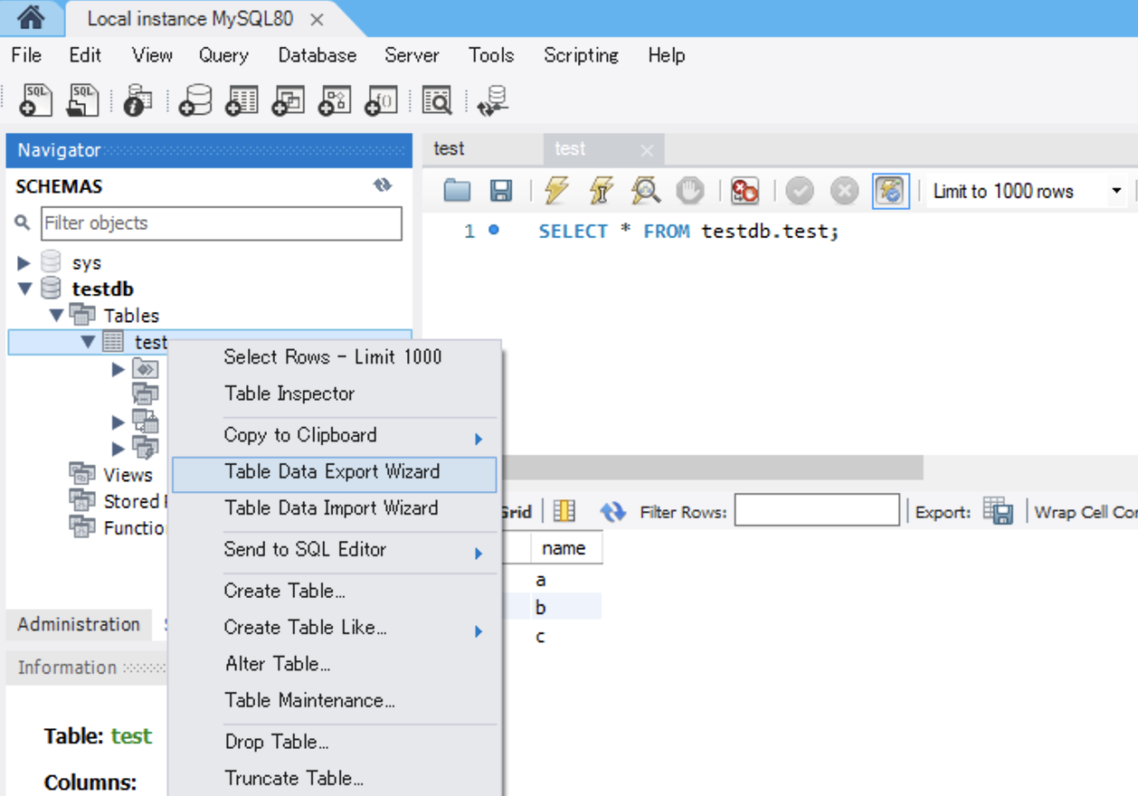 Export Wizard